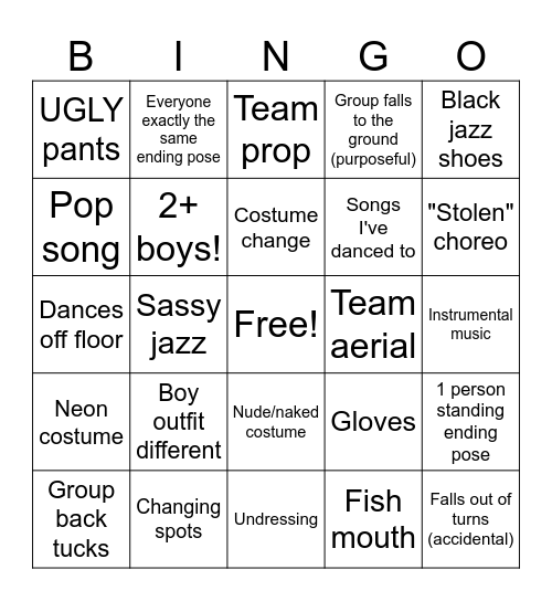 2026 UDA Nationals: Jazz Bingo Card
