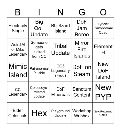 MSM 2026 Bingo Card