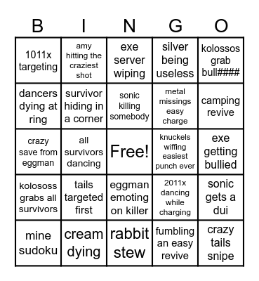 outcome memories bingo Card