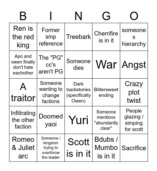 bannerfall bingo Card