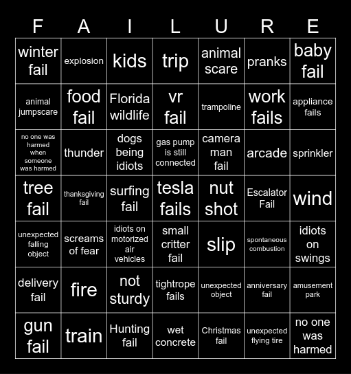 FailArmy V8 Bingo Card