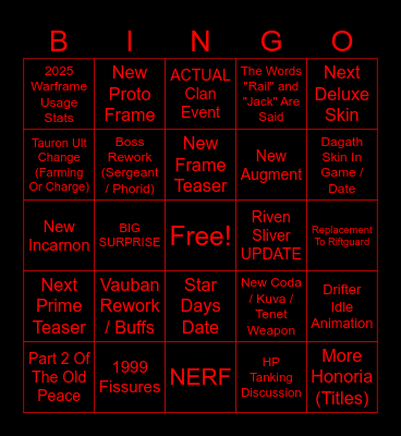 January 2026 Devstream Bingo Card