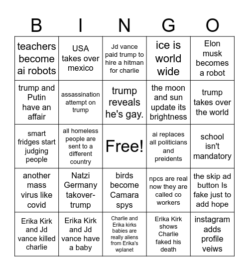 Political bingo Card