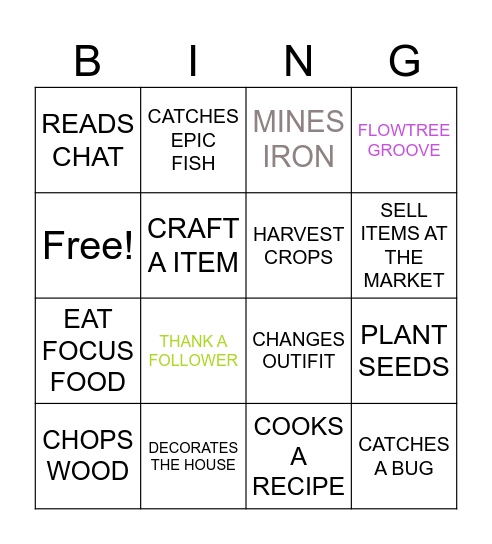 LUCKY PALIA BINGO Card