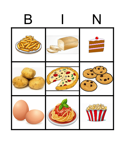 Food Bingo Card