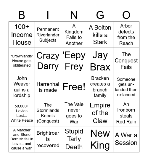 ERIS C4 Bingo Card