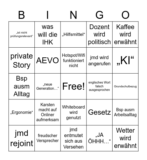 Meisterbingo Card