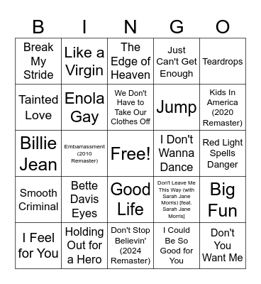 Test Bingo Card