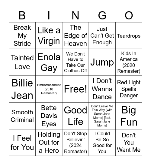 Test Bingo Card