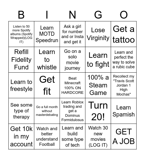 2026 Bingo Card