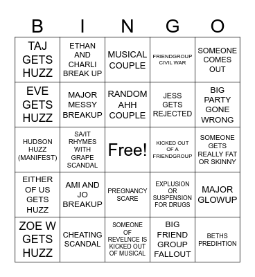 2026 SCHOOL Bingo Card