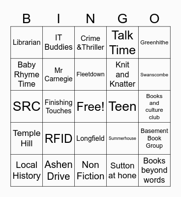 Dartford Library Bingo Card