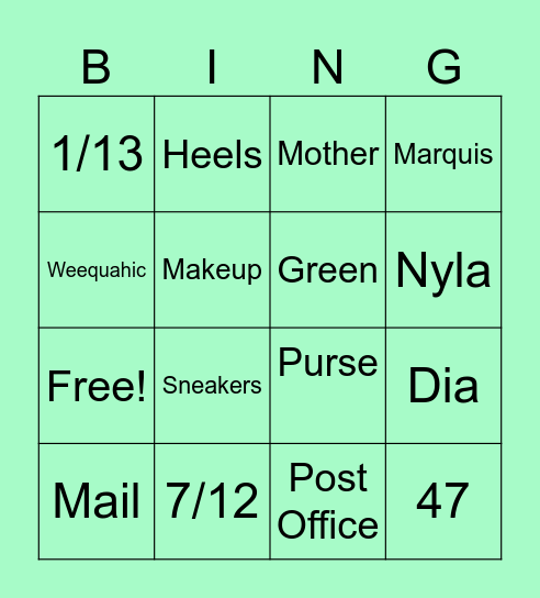 DIA'S BIRTHDAY BINGO Card