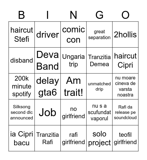 2026 Bingo Card