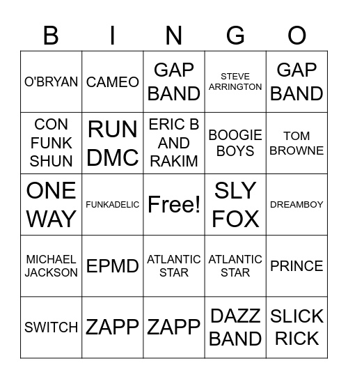 SCHOOL DAZE/BASEMENT PARTY Bingo Card