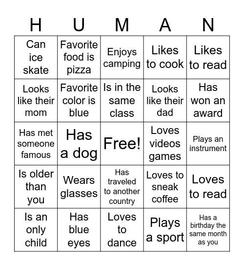 Find Someone Who…. Bingo Card