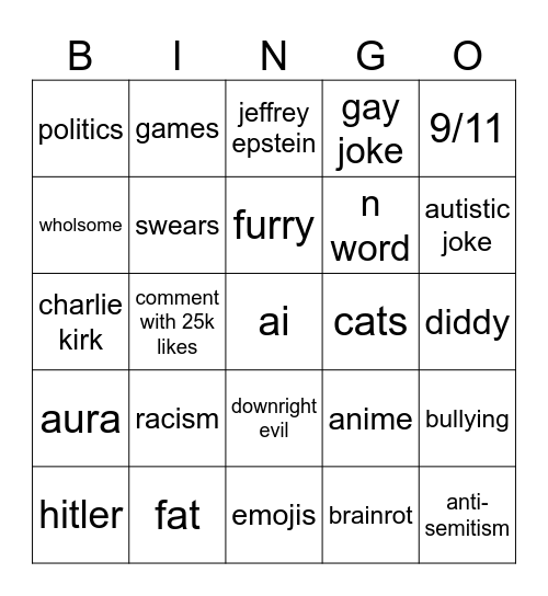 IG Reels Bingo Card