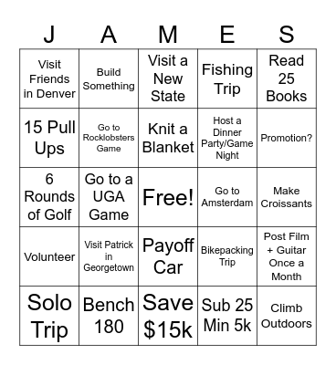 2026 Bingo Card