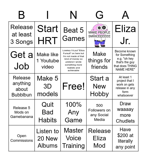 2026 GOALS Bingo Card