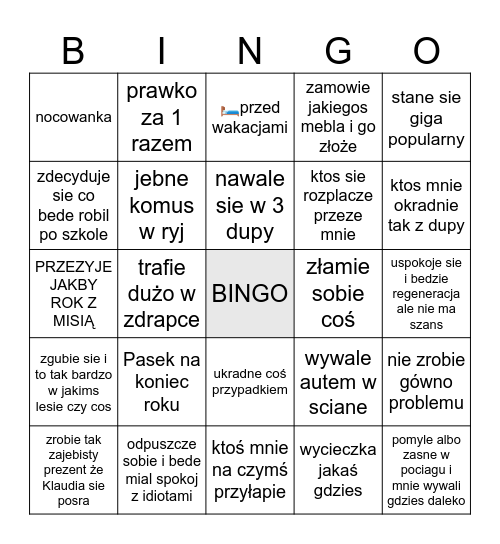2026 Bingo Card