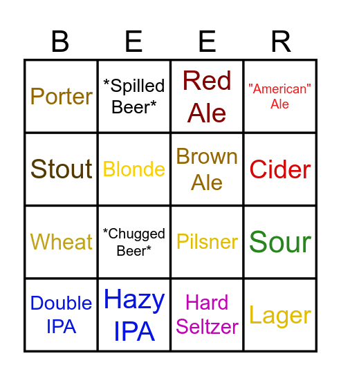 Beer fest 'Bingo' Bingo Card