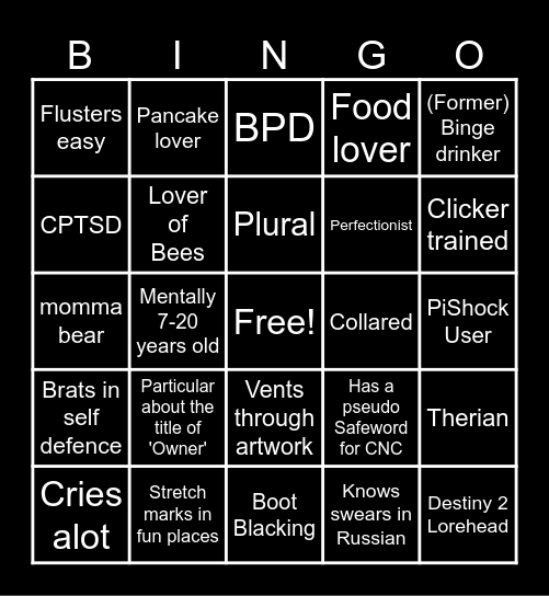 Iliana Bingo Card