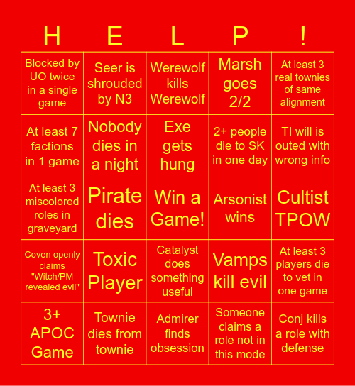 TOS2 TRUE ALL ANY BINGO Card
