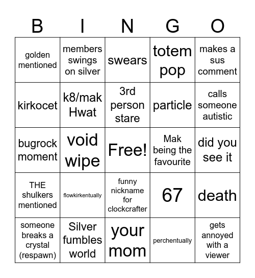 silver dragon bingo Card