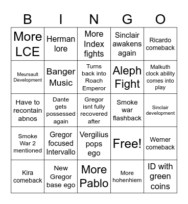 Next intervallo Bingo Card