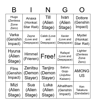 Anime Impulse 2026 Bingo Card