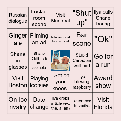Heated Rivalry Bingo Card