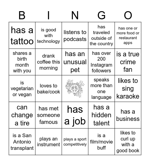 Find Someone Who... Bingo Card
