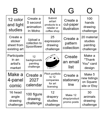 2026 Panda's Palette Bingo Card Bingo Card