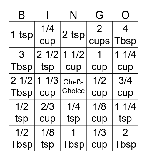 Doubling and Halving Bingo! Bingo Card
