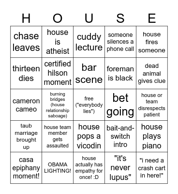 casa s8, baby! Bingo Card