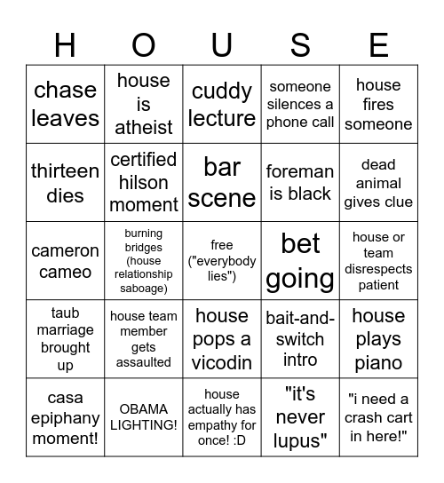 casa s8, baby! Bingo Card