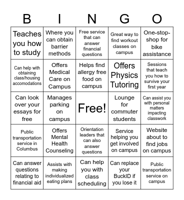 Resource Bingo Card