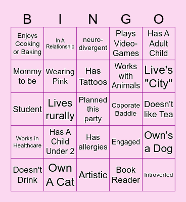 GALENTINES: FIND THE GUEST Bingo Card