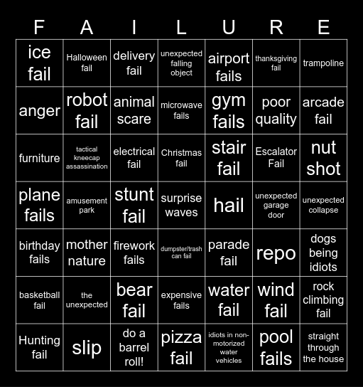 FailArmy V9 Bingo Card