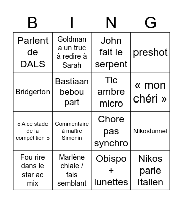 Star ac Bingo Card