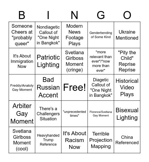 Chess Revival Bingo Card