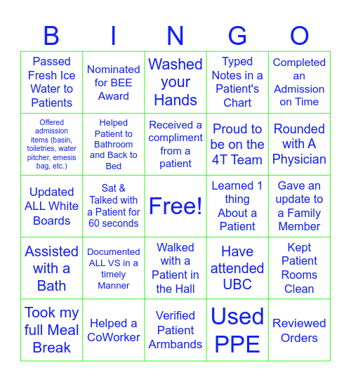 4T Med/Surg BINGO Card