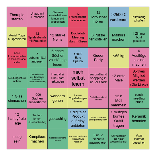 2026 Bingo Card