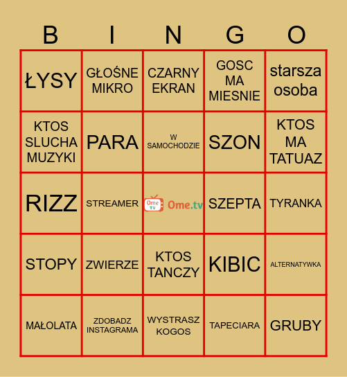 Ome Bingo Card