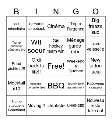 Bingo 2026 Bingo Card