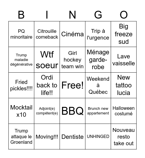 Bingo 2026 Bingo Card