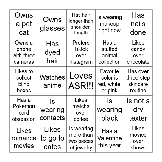 Heart Hunt Bingo! Bingo Card