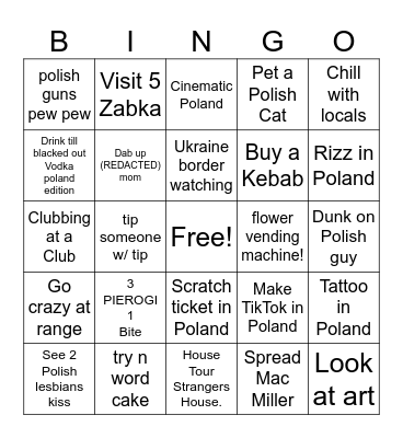 Poland Bingo Card