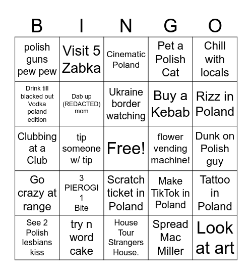 Poland Bingo Card