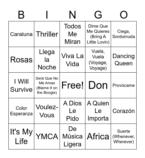 El Bingo de Gabi Bingo Card